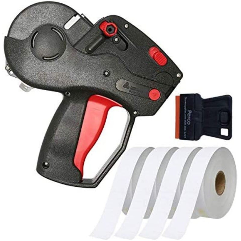 Perco Monarch 1131 Pricing Gun with Labels Starter Kit: Includes Price Gun, 10,000 White Pricing Labels and Preloaded Inker - Image 1